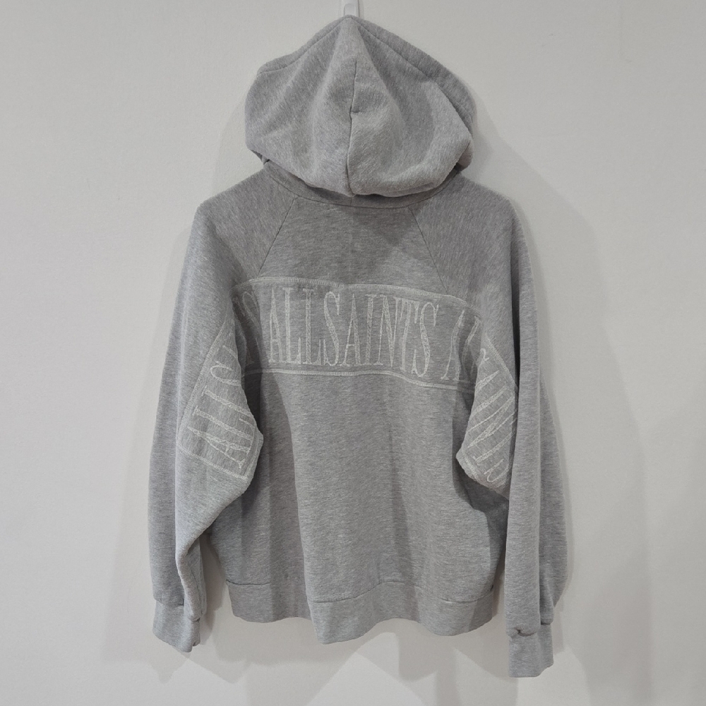 All Saints Sz Medium Womens Light Gray Hoodie - Picture 3 of 5